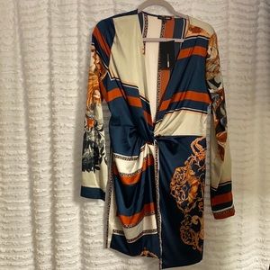 Multi colored silk dress